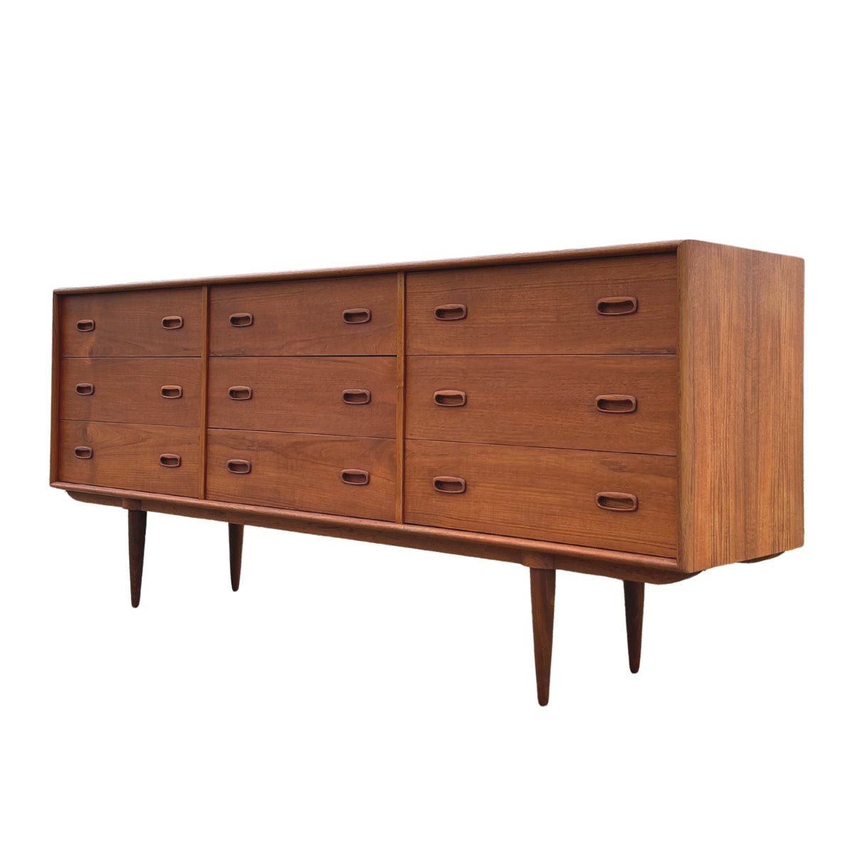 Teak Nine Drawer Dresser