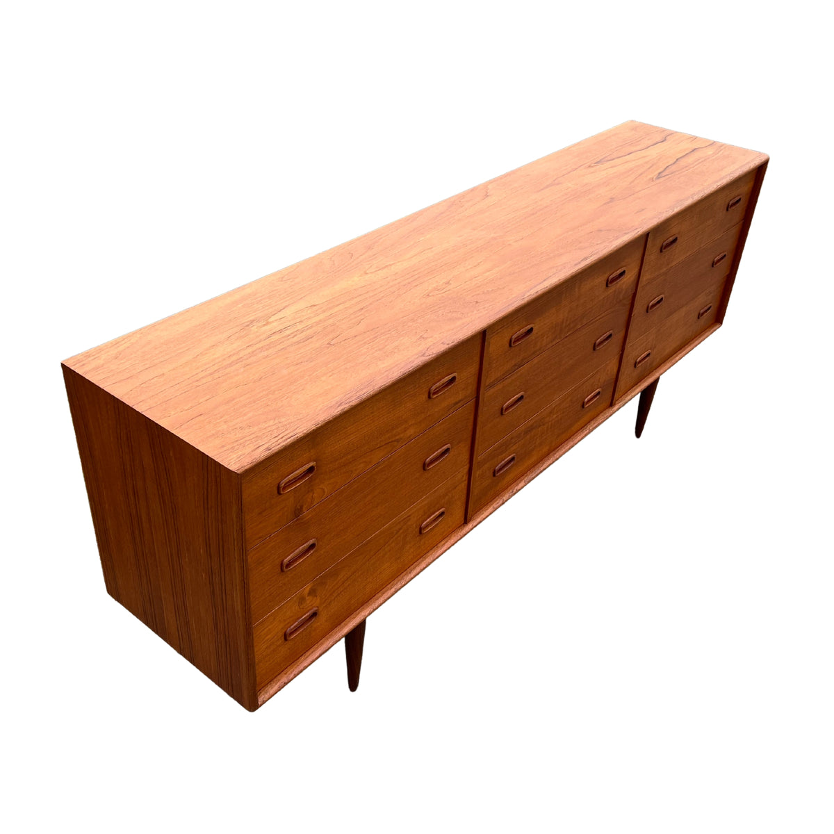 Teak Nine Drawer Dresser