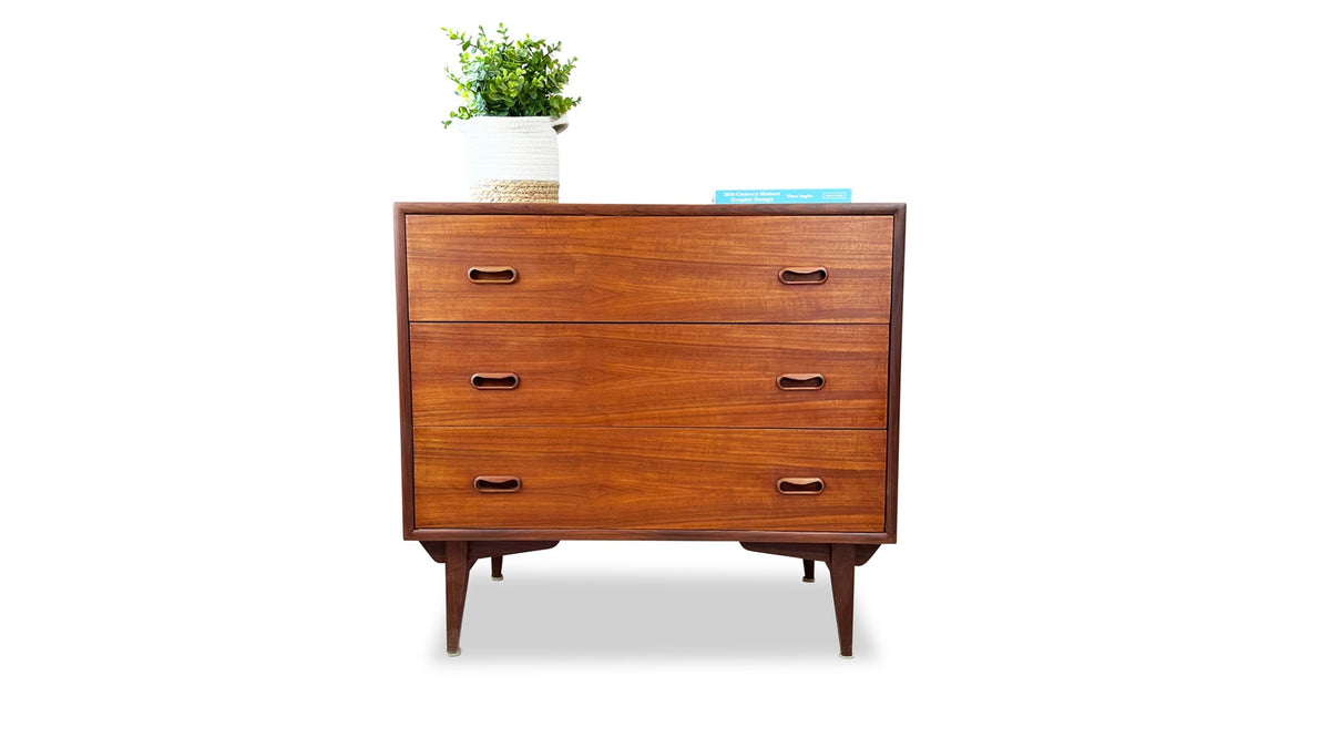 Teak Three Drawer Dresser