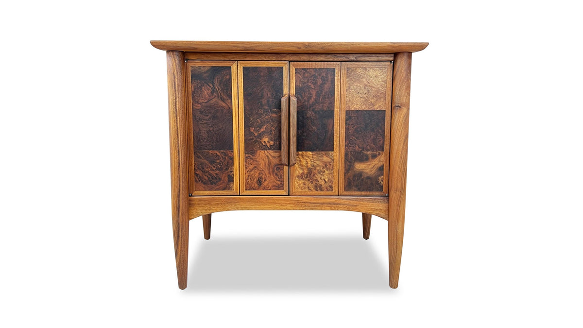 Walnut burled cabinet by heritage