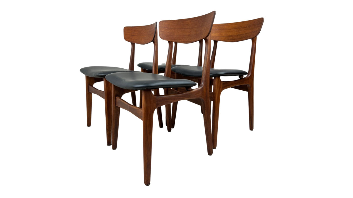 teak dining chairs by findahls black leatherette