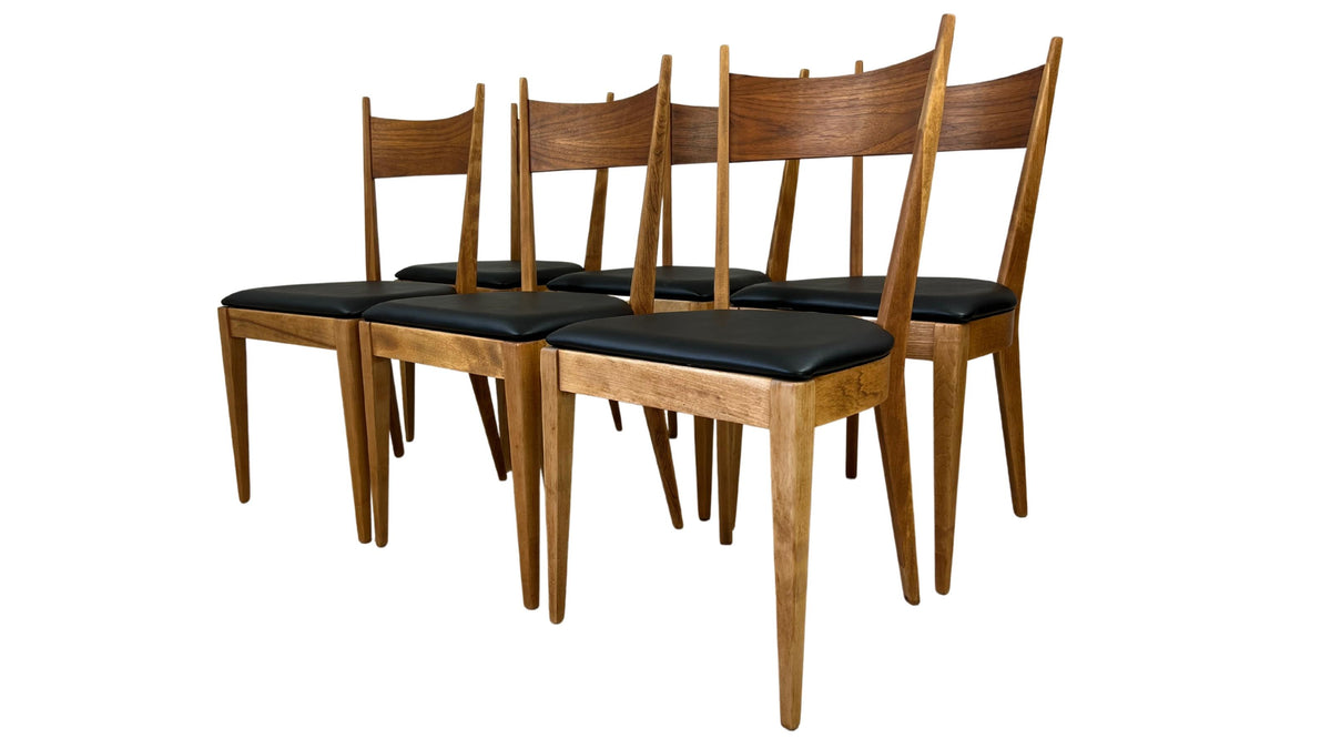 walnut and birch dining chairs by kaufman furniture kf
