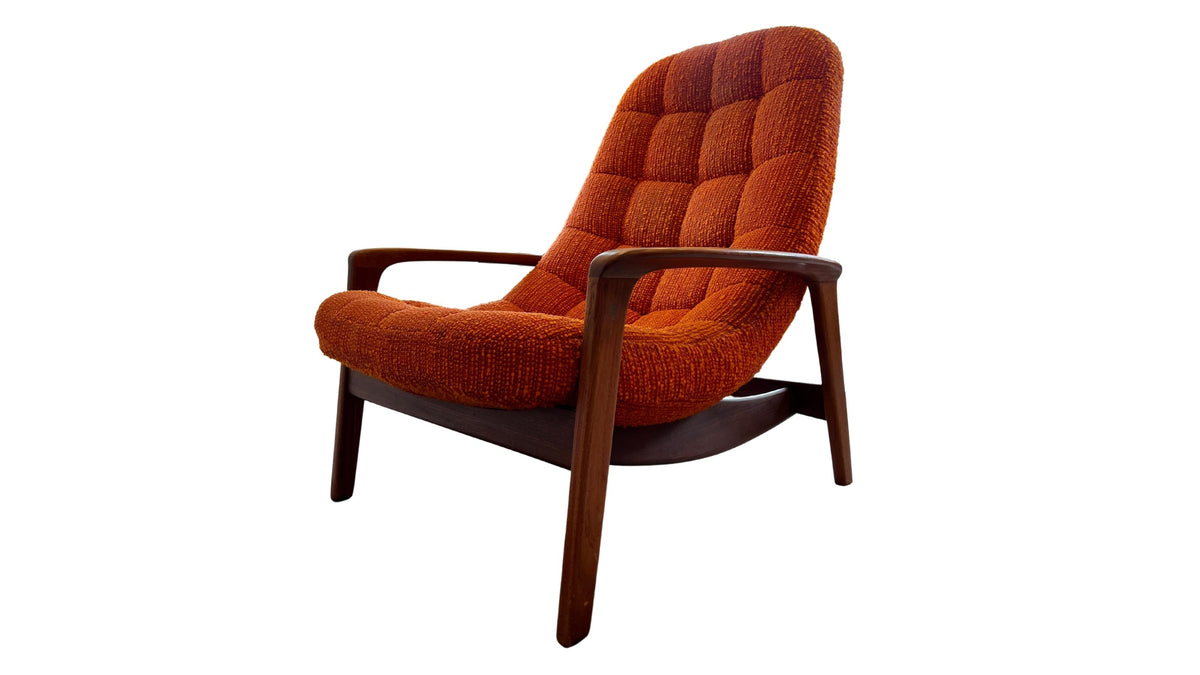 R. Huber Teak Scoop Chair and Ottoman