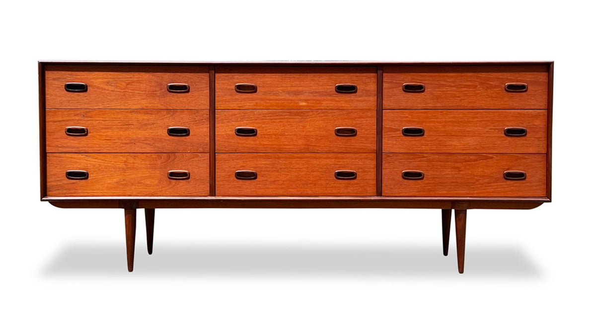 Teak Nine Drawer Dresser