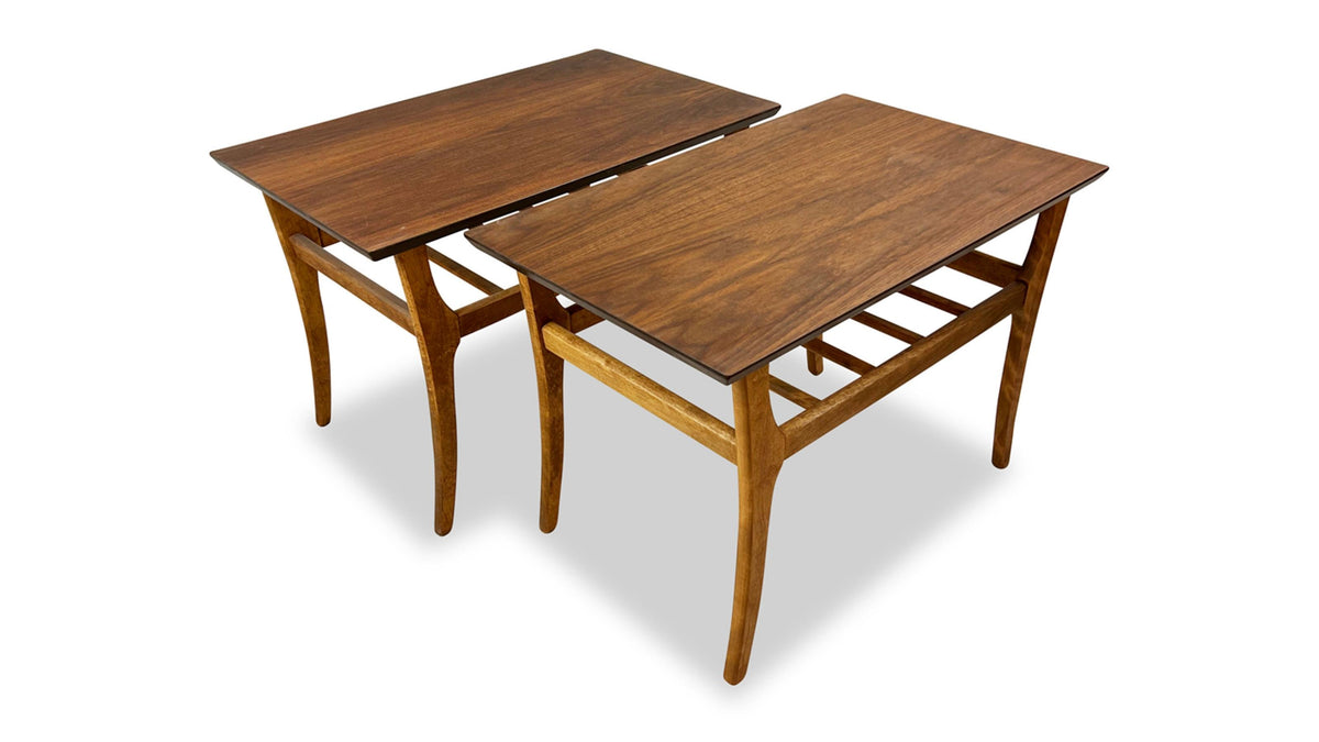 Walnut and Birch Side Tables