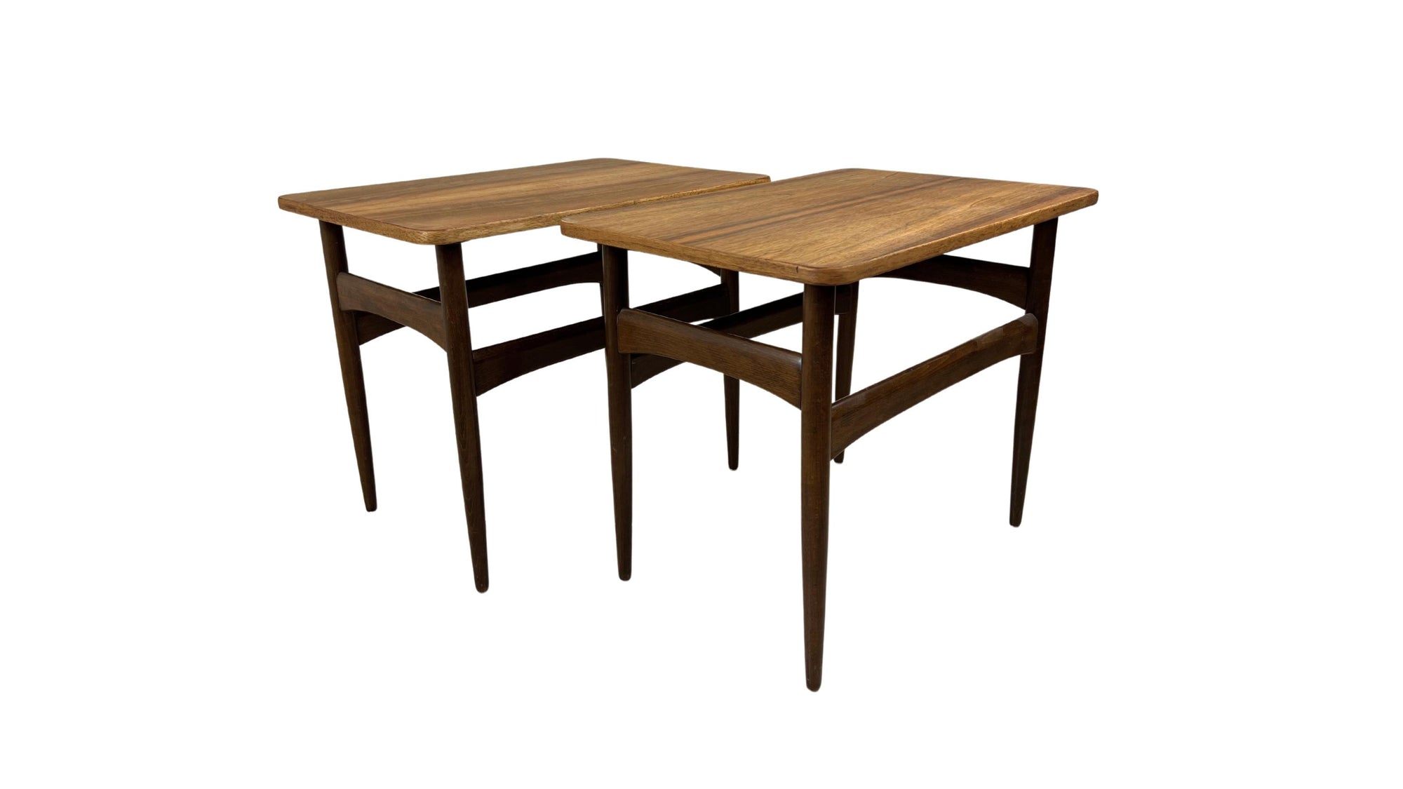 Walnut Side Tables mid century vintage