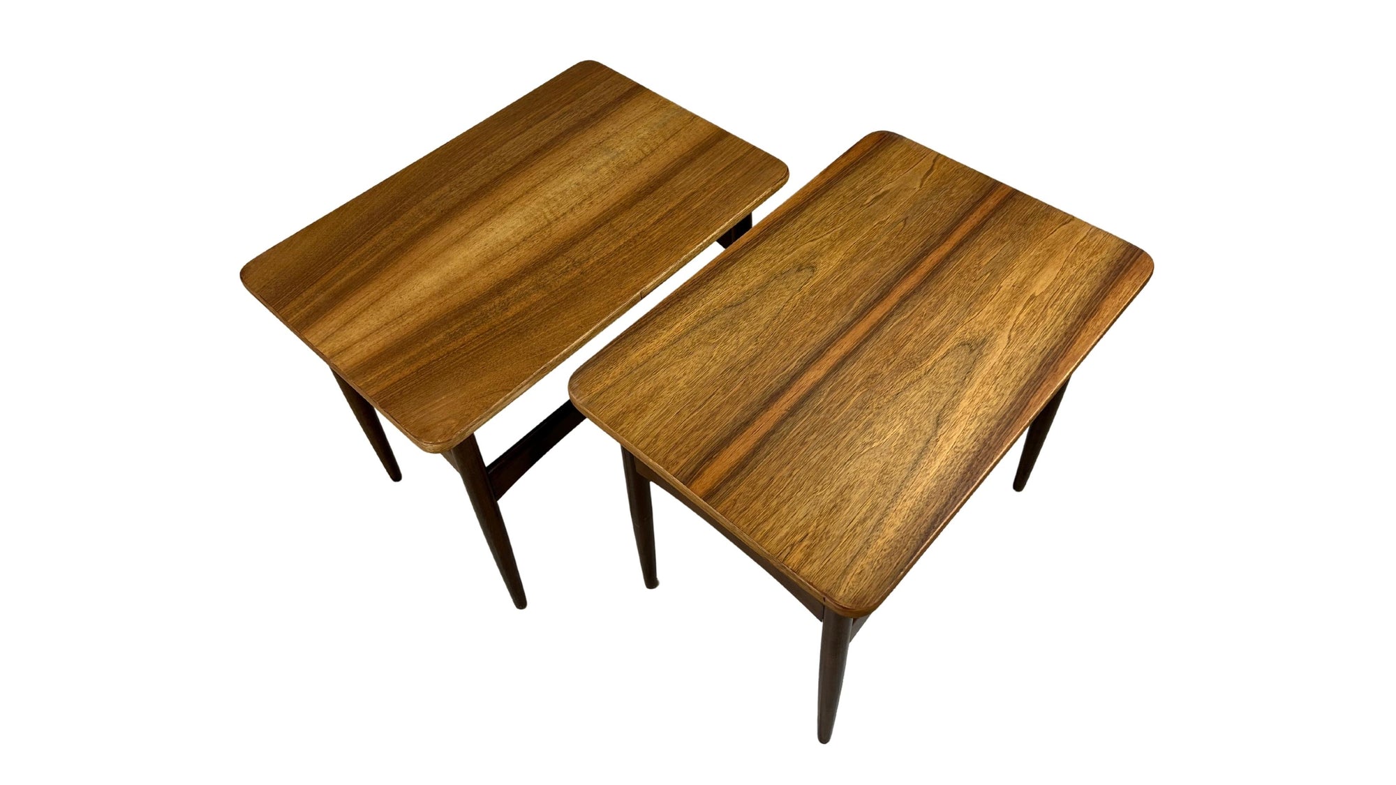 Walnut Side Tables mid century vintage