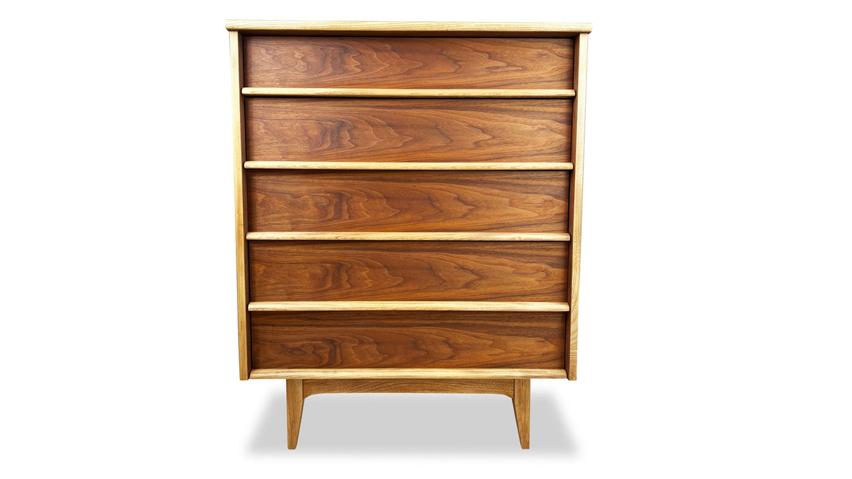 walnut and ash highboy dresser