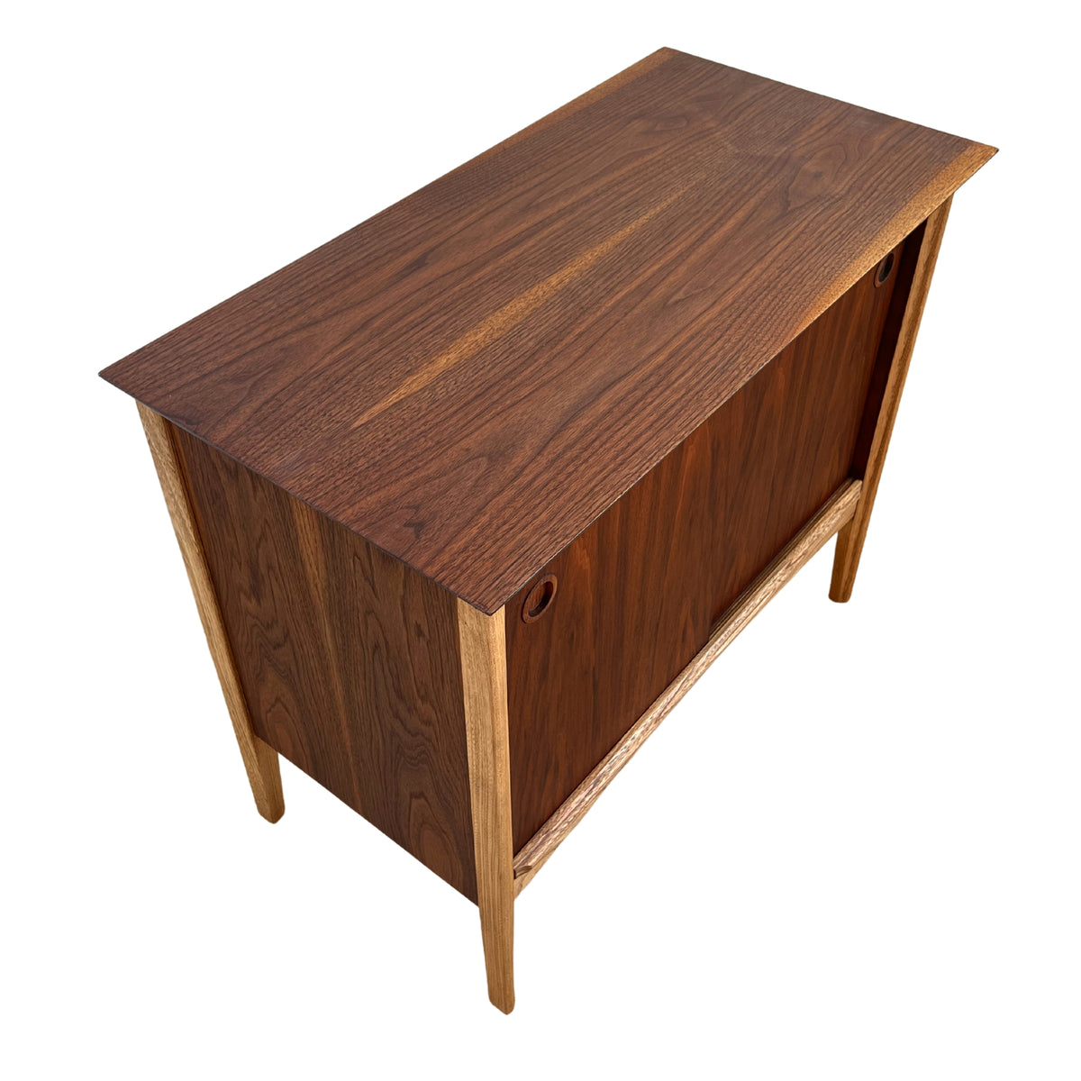 Compact Walnut Record Cabinet