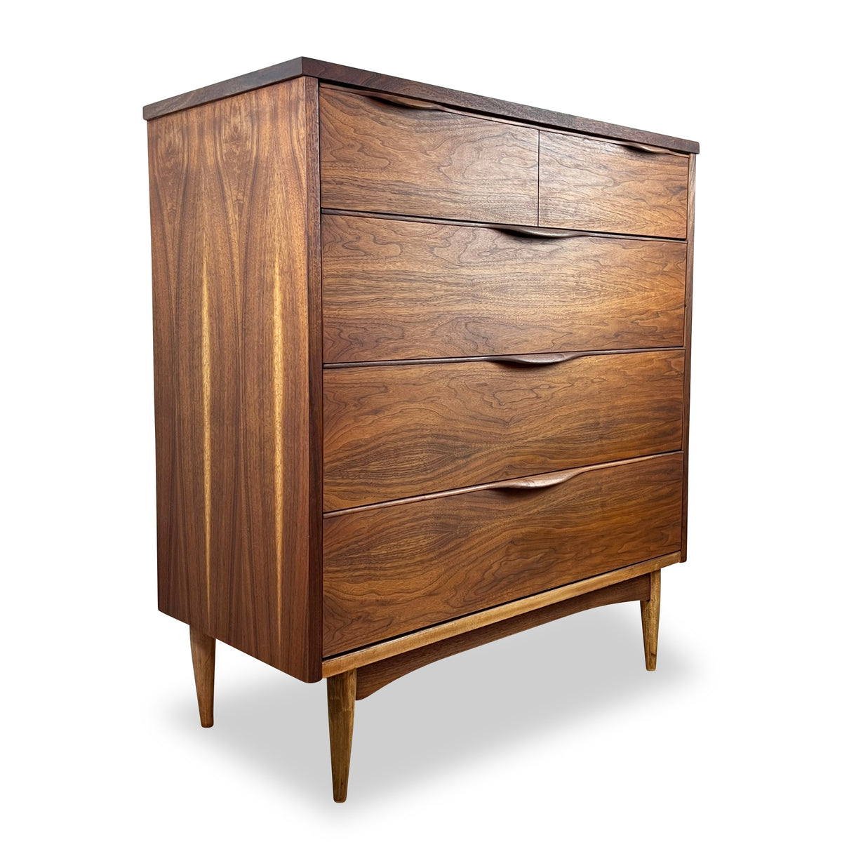 Walnut Four Drawer Highboy