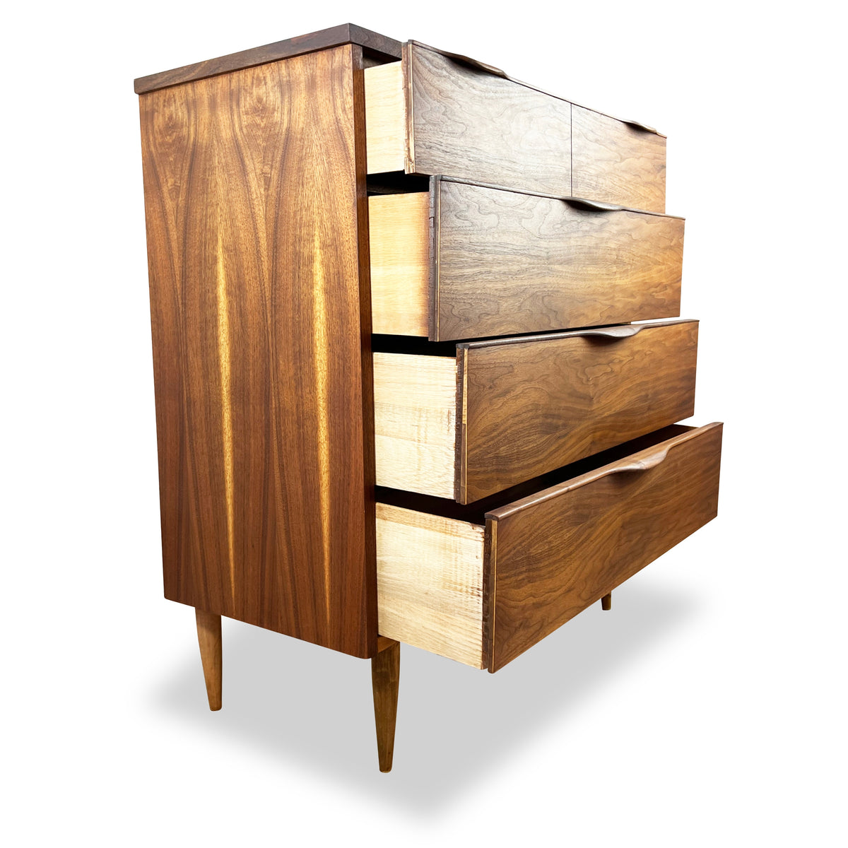 Walnut Four Drawer Highboy