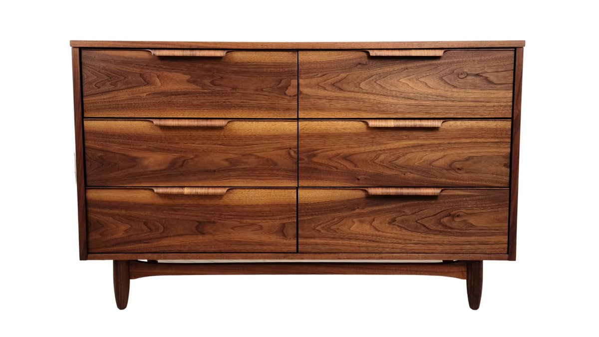 Walnut Six Drawer Dresser