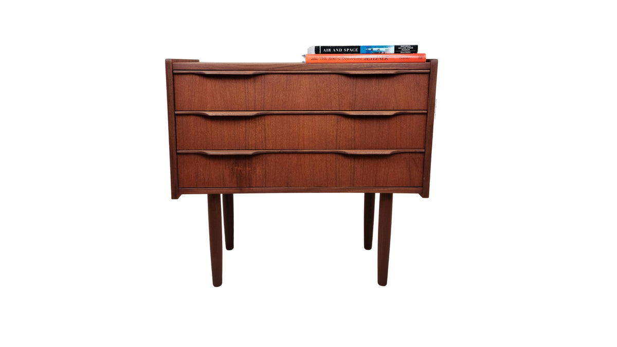 Teak Three Drawer Side Table