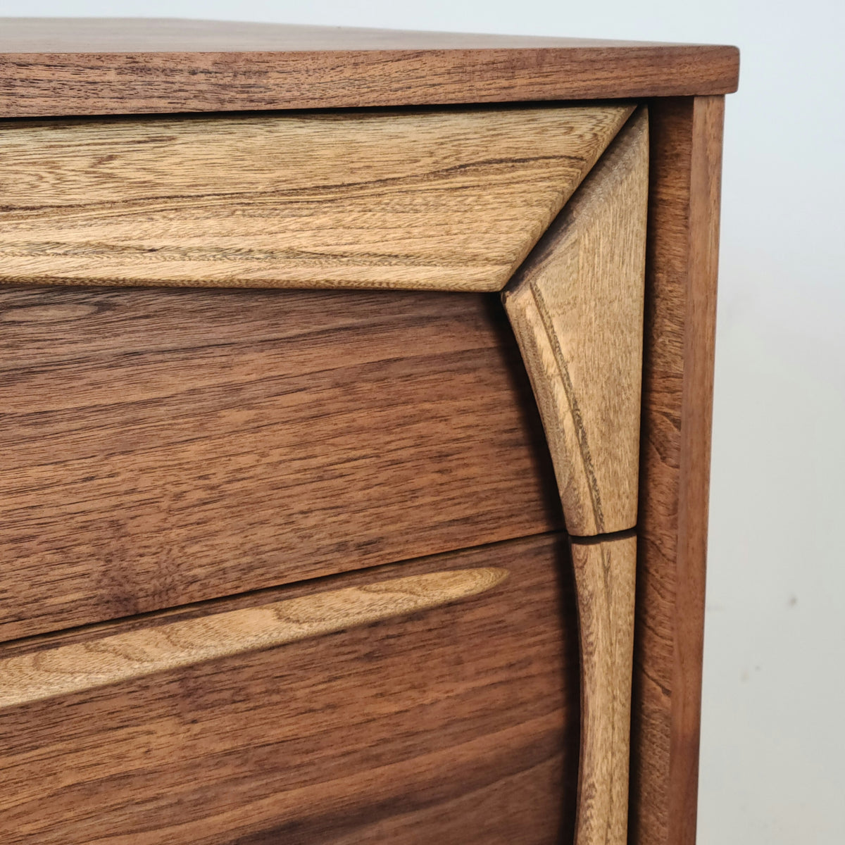 Walnut and Ash Nine Drawer Dresser