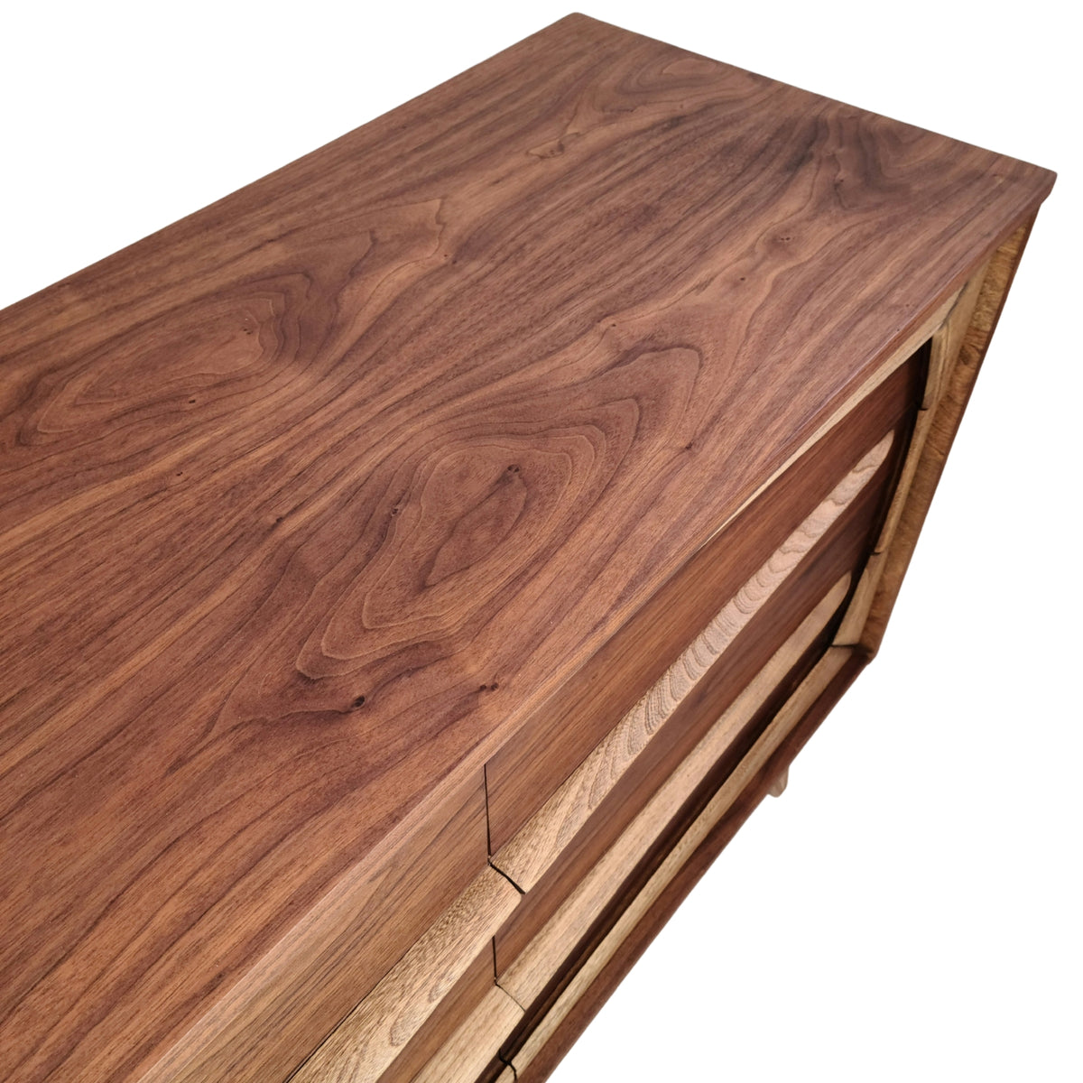 Walnut and Ash Nine Drawer Dresser