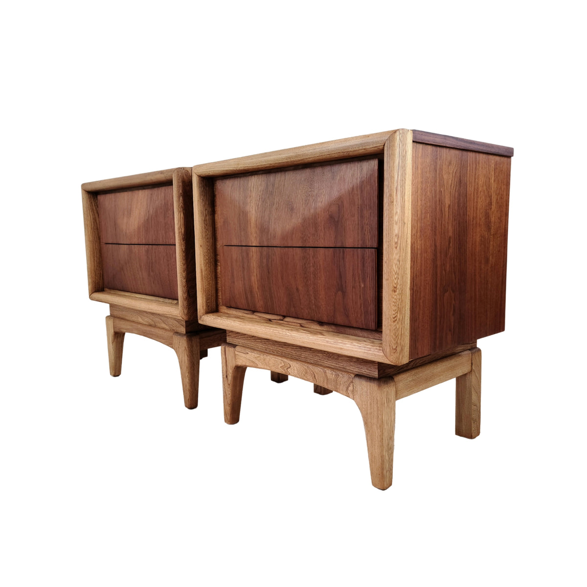 Walnut Diamond Nightstands by United Furniture