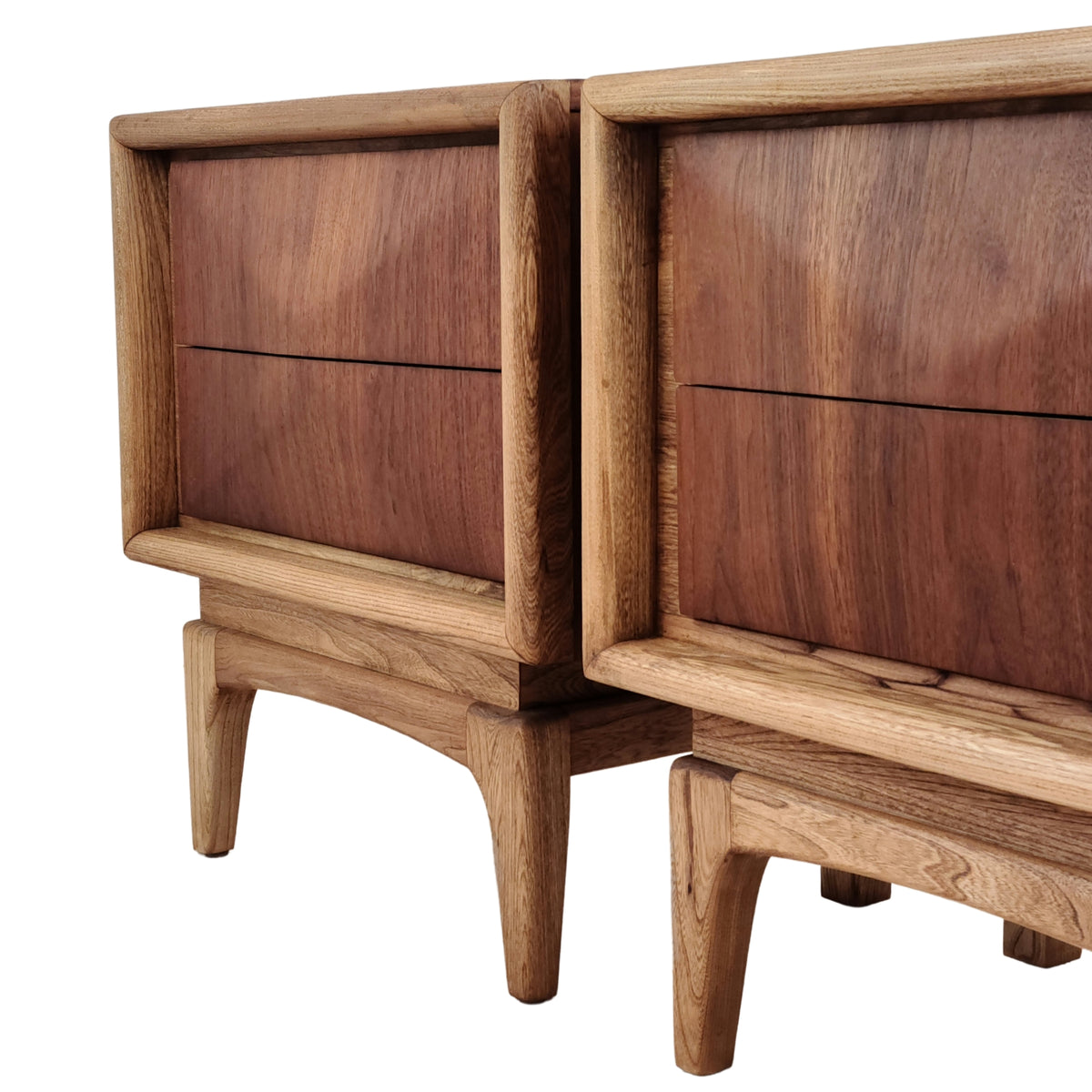 Walnut Diamond Nightstands by United Furniture