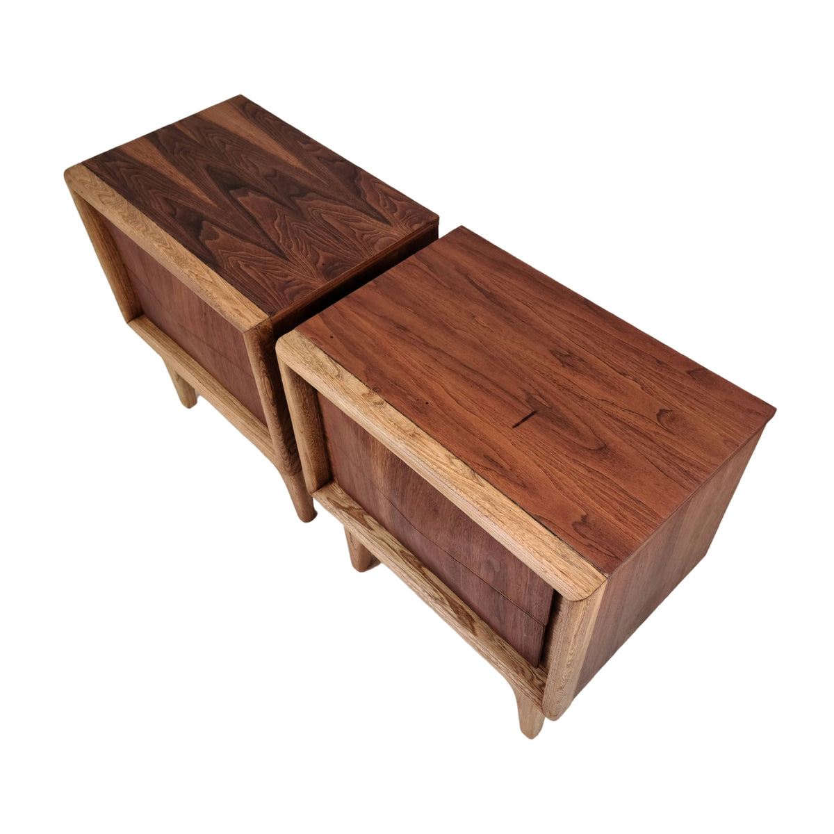 Walnut Diamond Nightstands by United Furniture