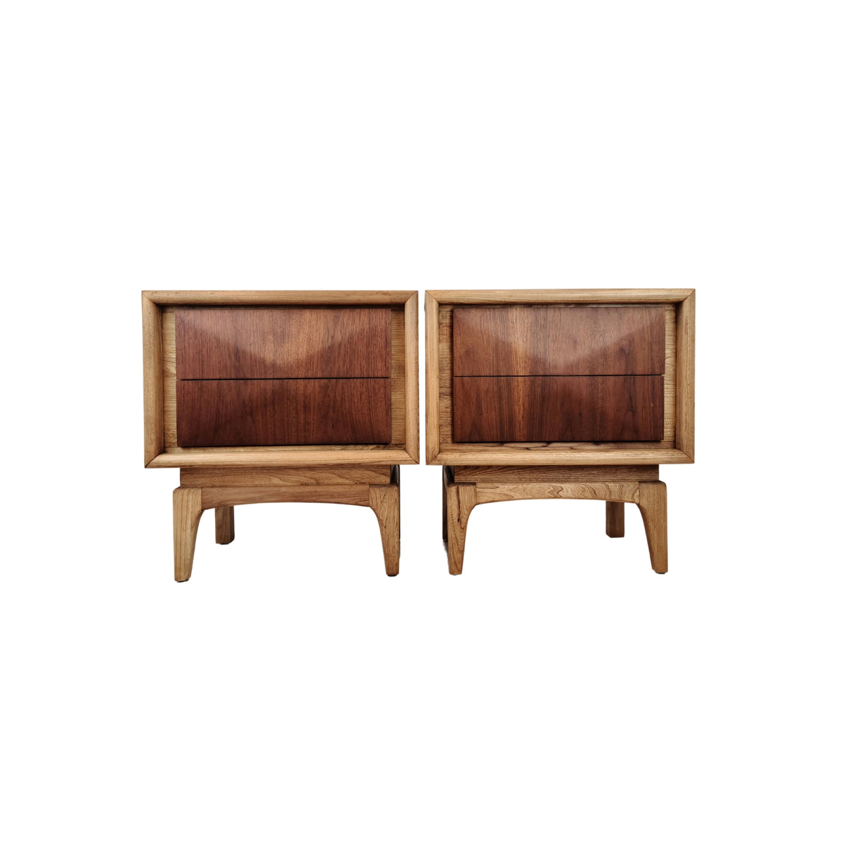 Walnut Diamond Nightstands by United Furniture