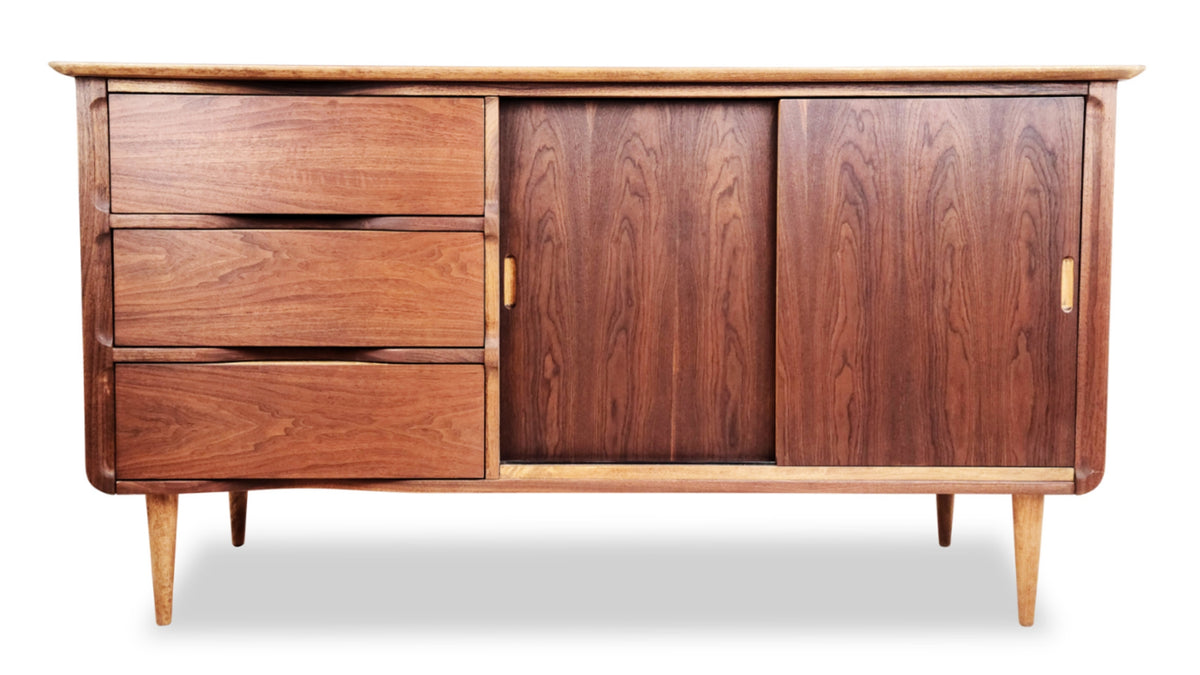 Vintage Walnut Sideboard by Vic Art