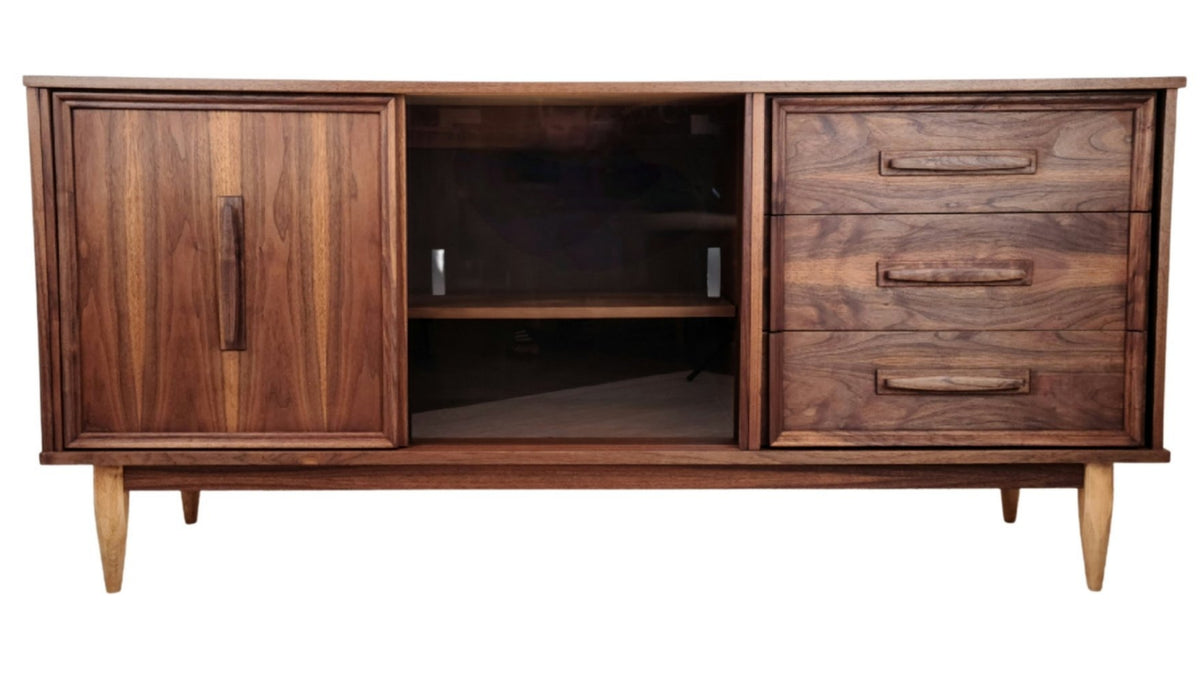 Walnut Buffet with Glass Door