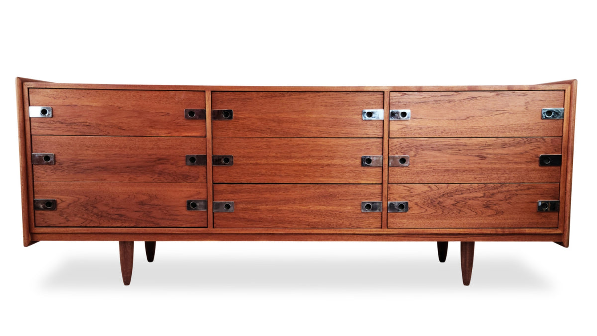 Teak and Chrome Dresser