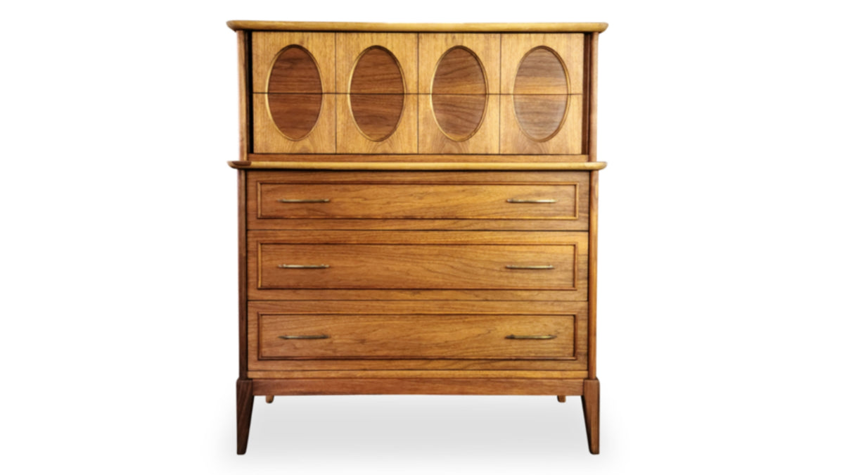 Walnut Highboy Dresser by Gibbard