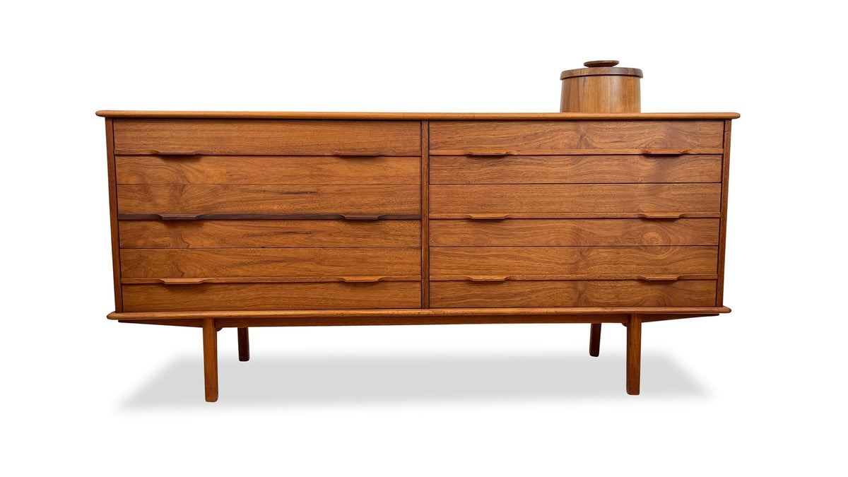 Teak Six Drawer Dresser