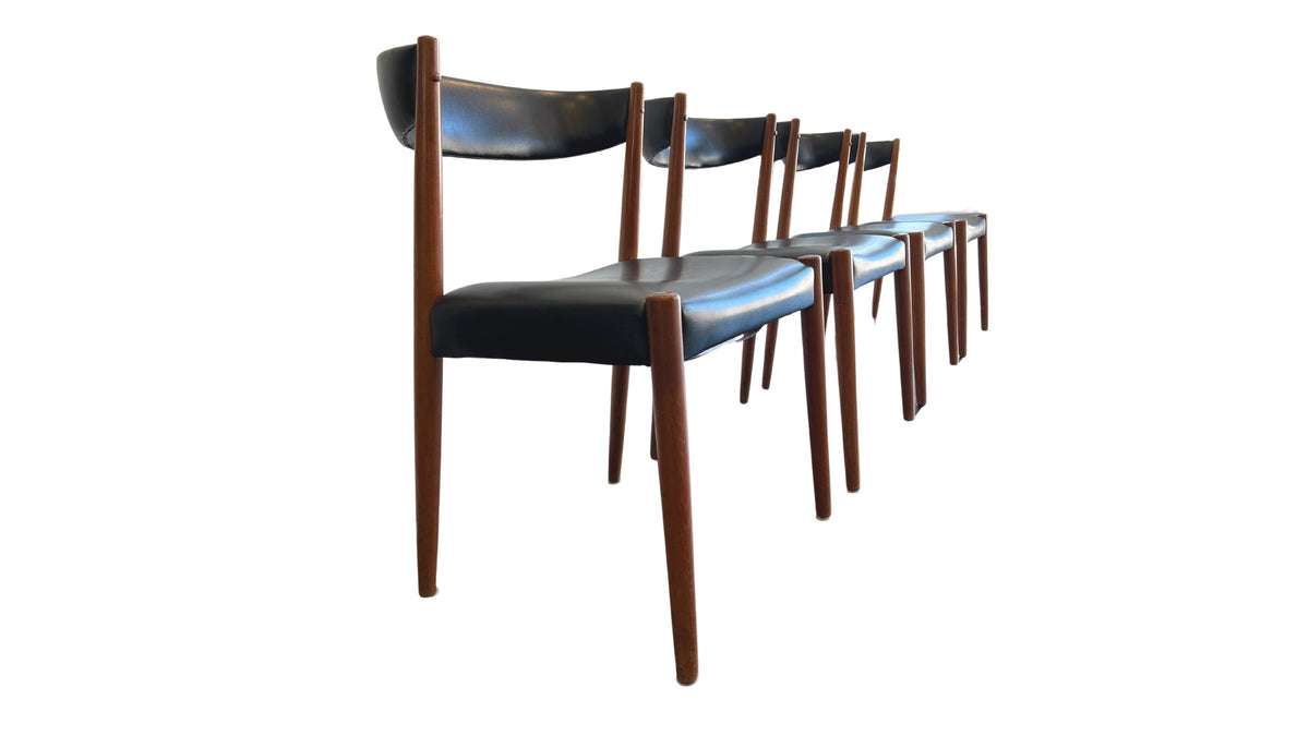 Danish Teak and Leather Dining Chairs