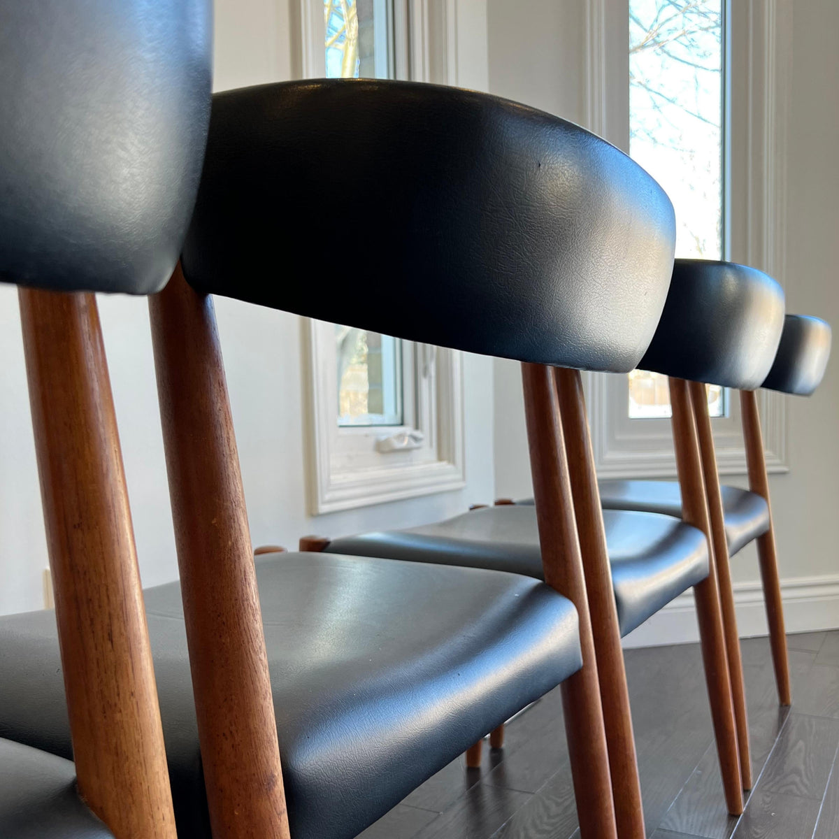 Danish Teak and Leather Dining Chairs