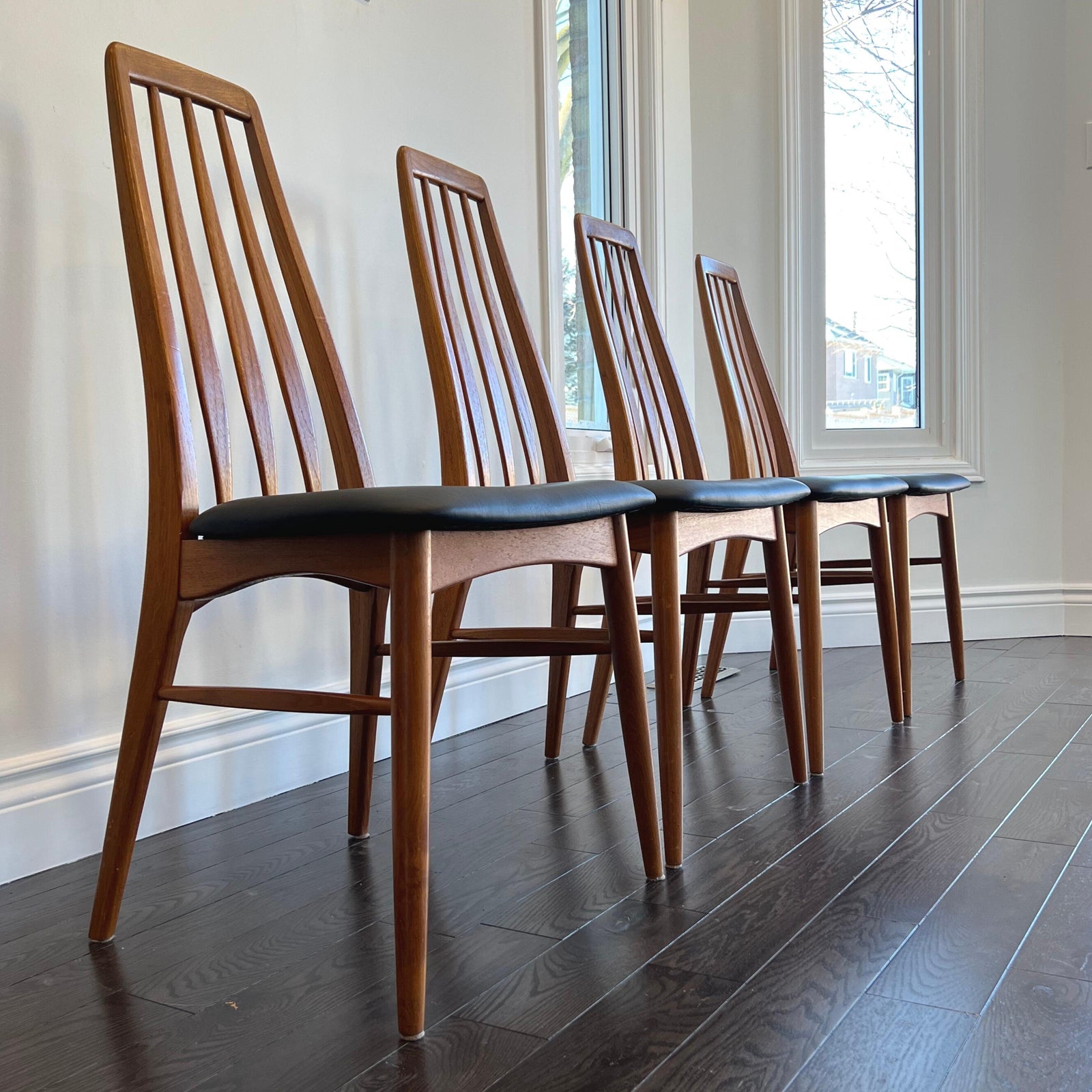 Teak "Eva" Chairs by Niels Koefoeds 