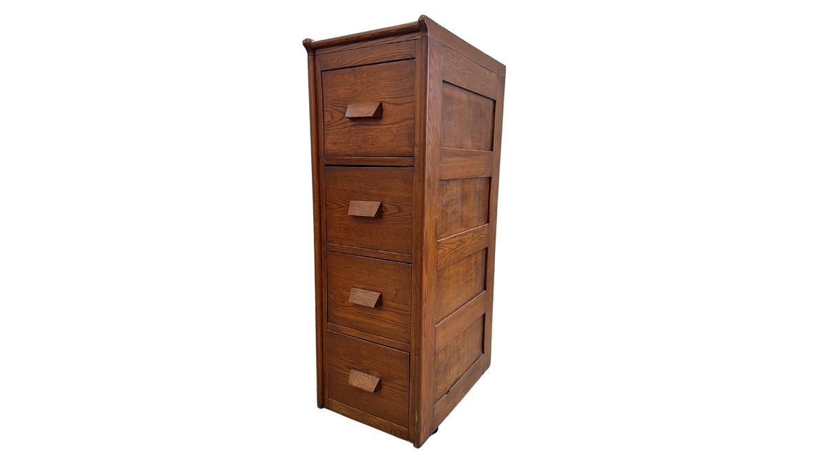 vintage oak filing cabinet