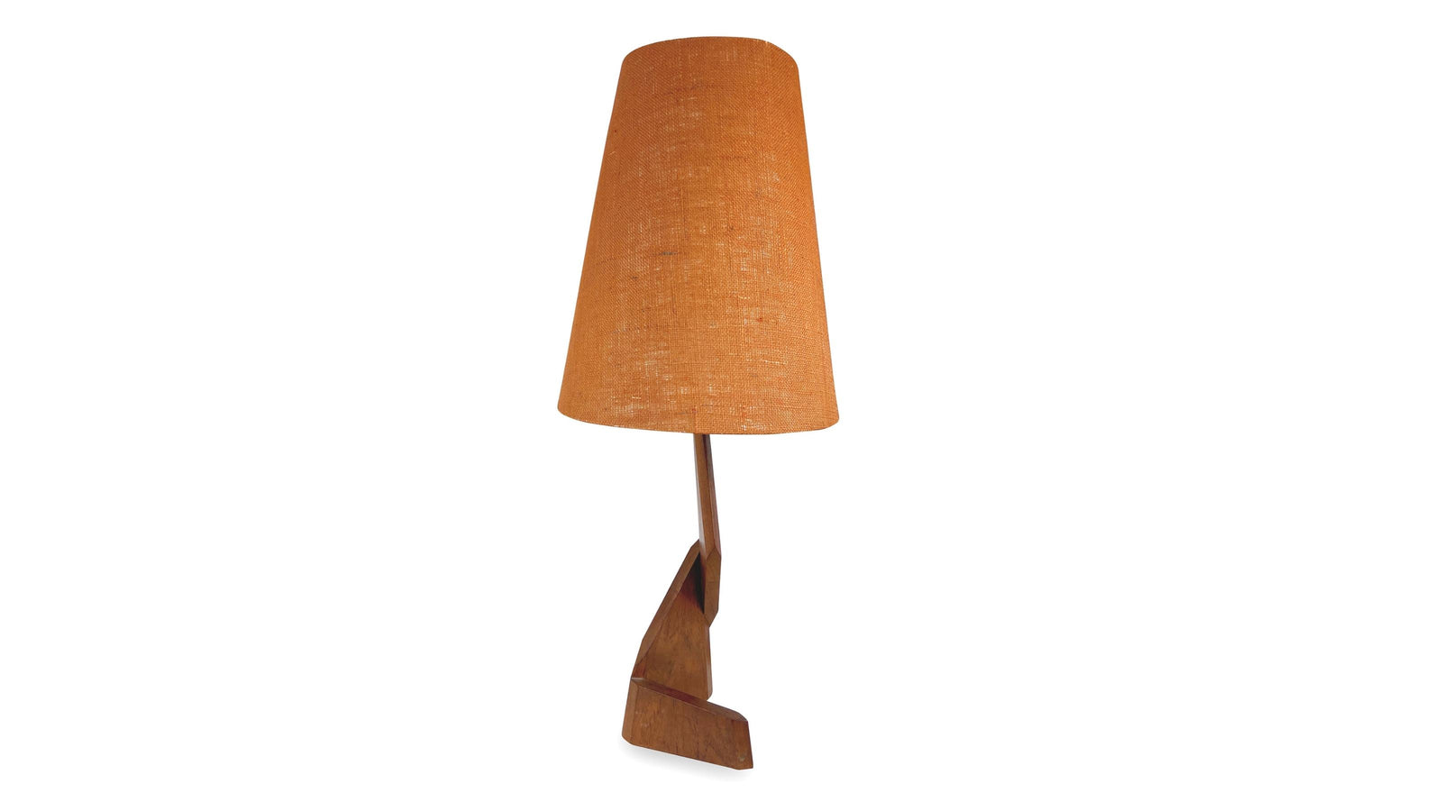 Teak Zig Zag Table Lamp