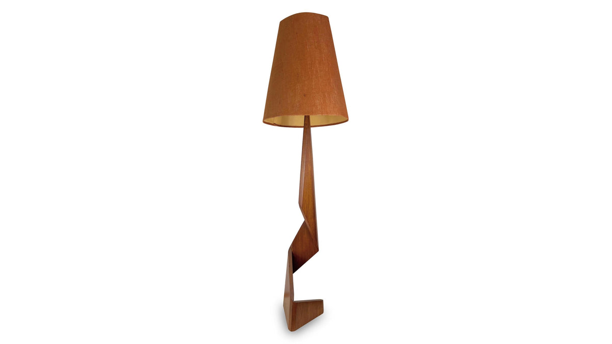 Teak Zig Zag Floor Lamp