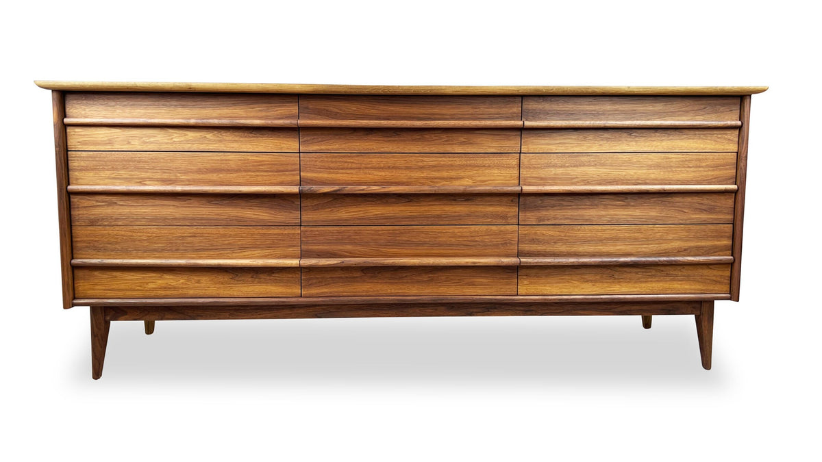 Walnut Nine Drawer Dresser by Gibbard