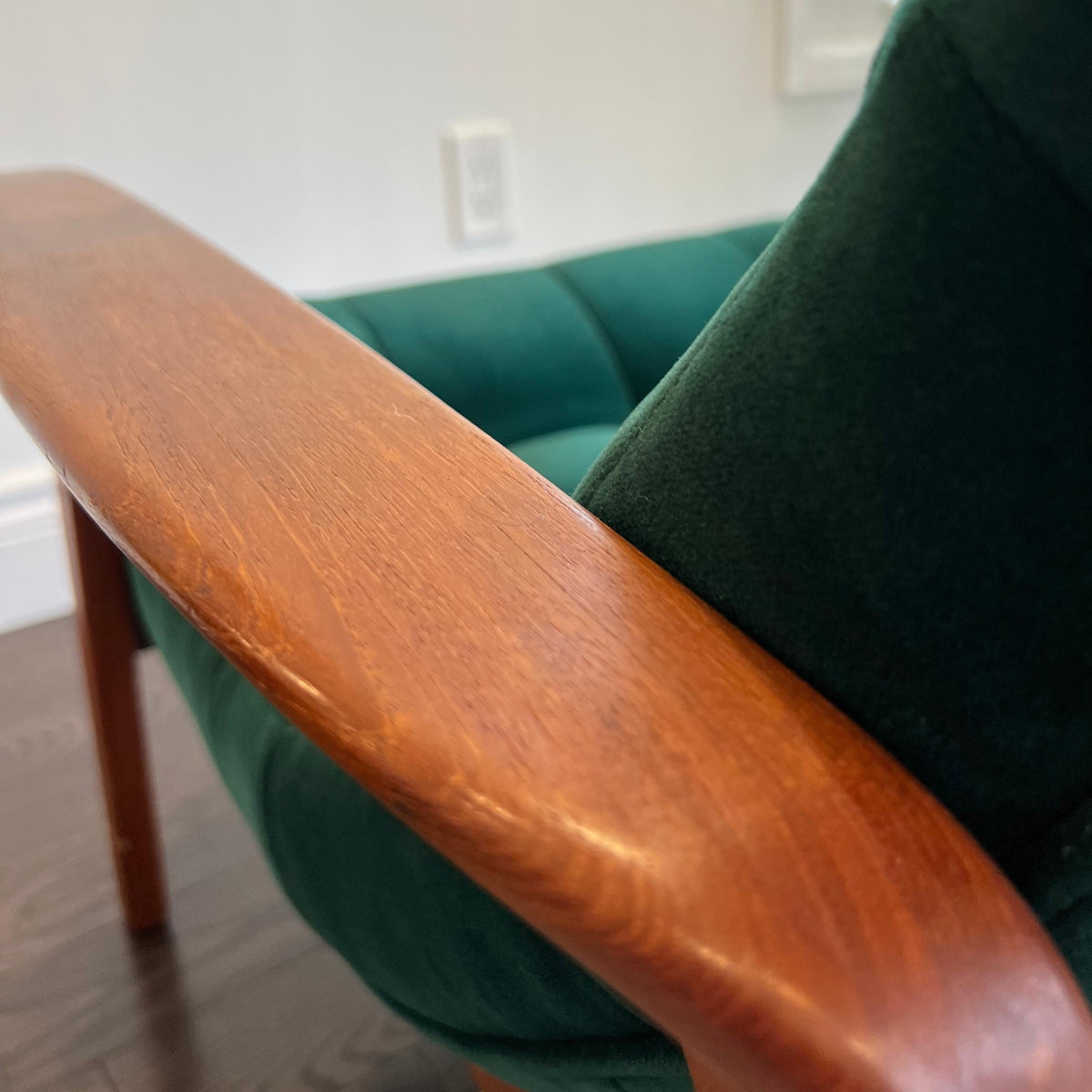 R. Huber Teak Scoop Chair and Ottoman