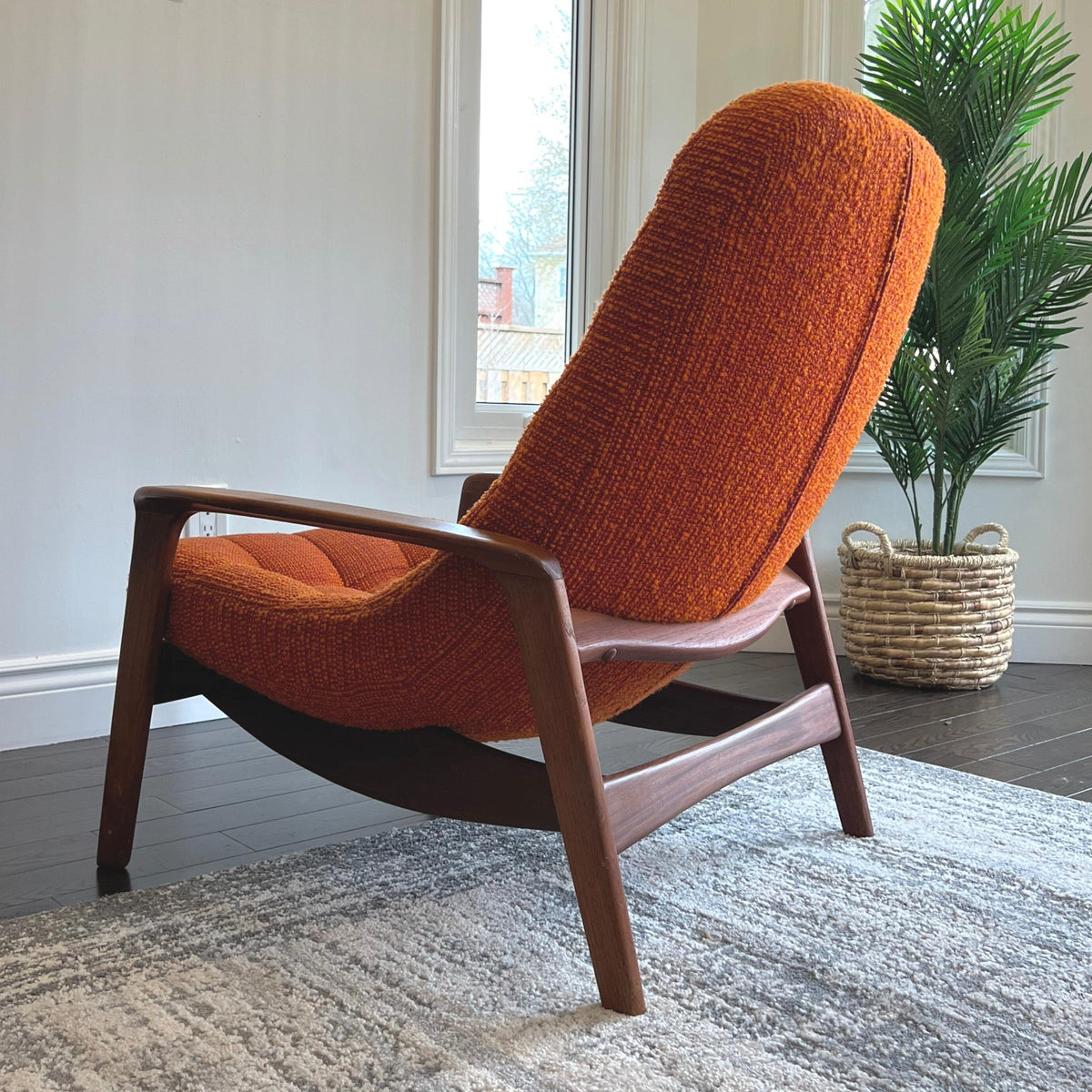 R. Huber Teak Scoop Chair and Ottoman