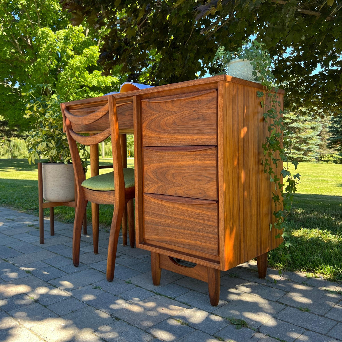 Walnut Four Drawer Desk
