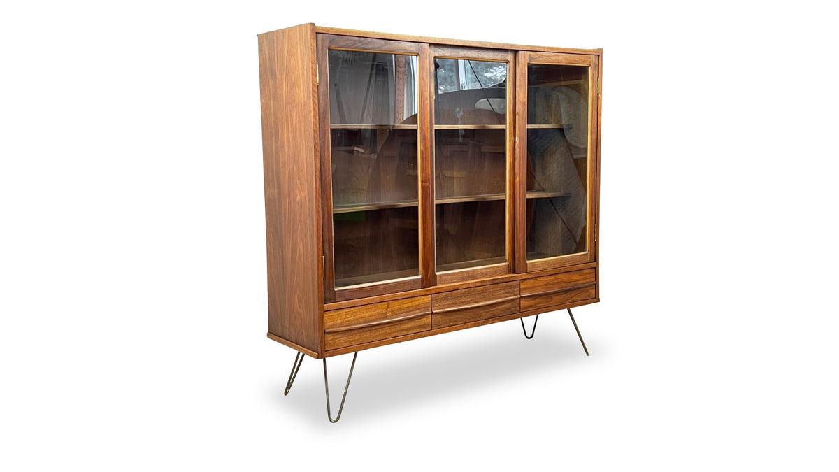 Walnut Bookcase with Drawers