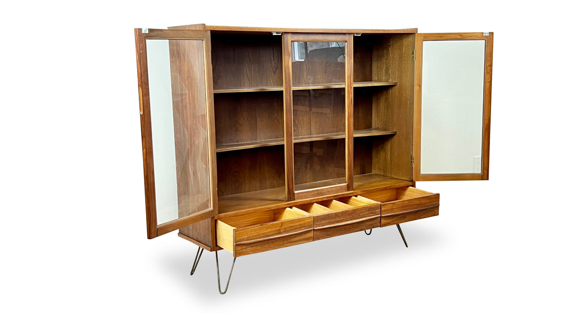Walnut Bookcase with Drawers