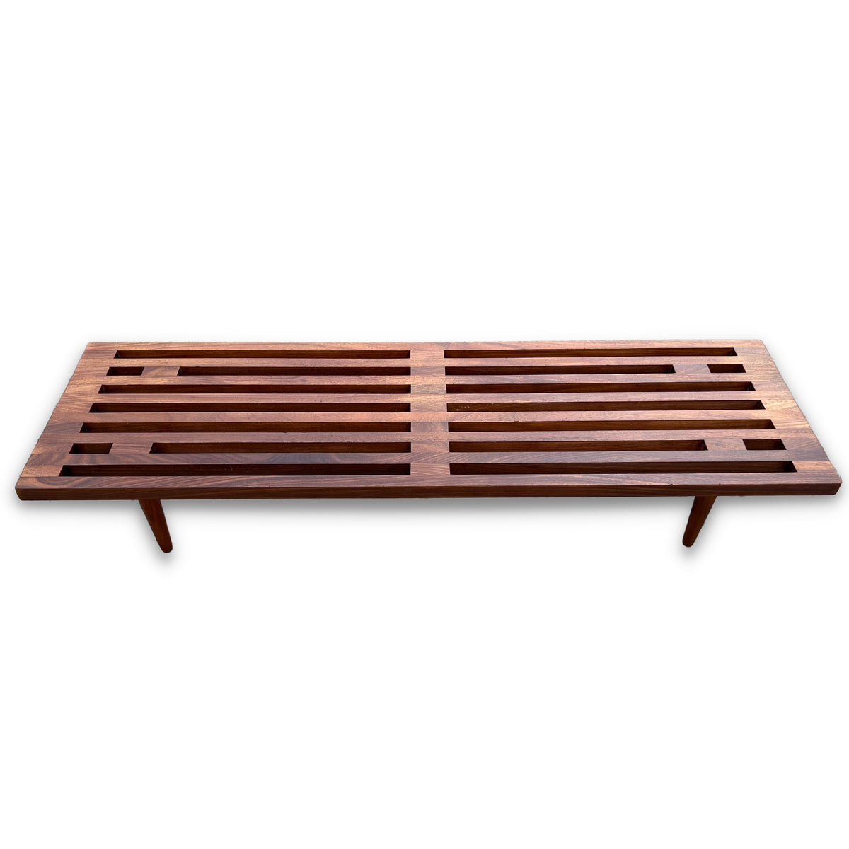 Solid African Teak Slatted Bench