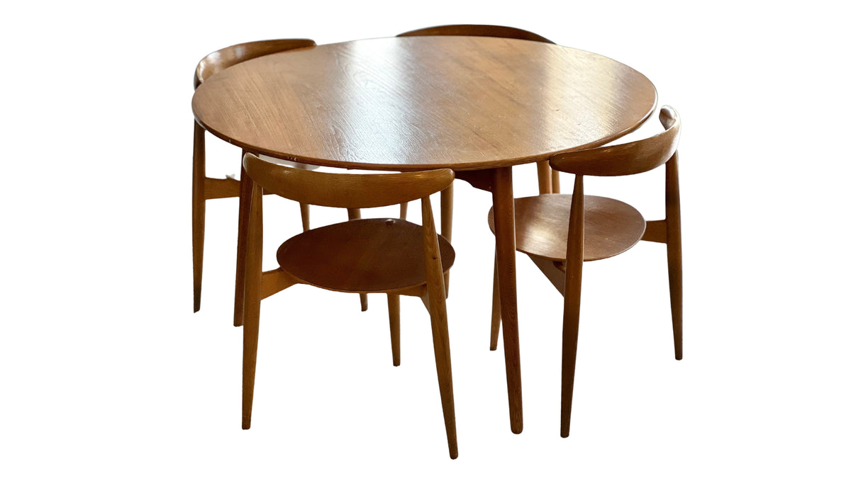 Hans Wegner &#39;Heart&#39; Chair and Table Set
