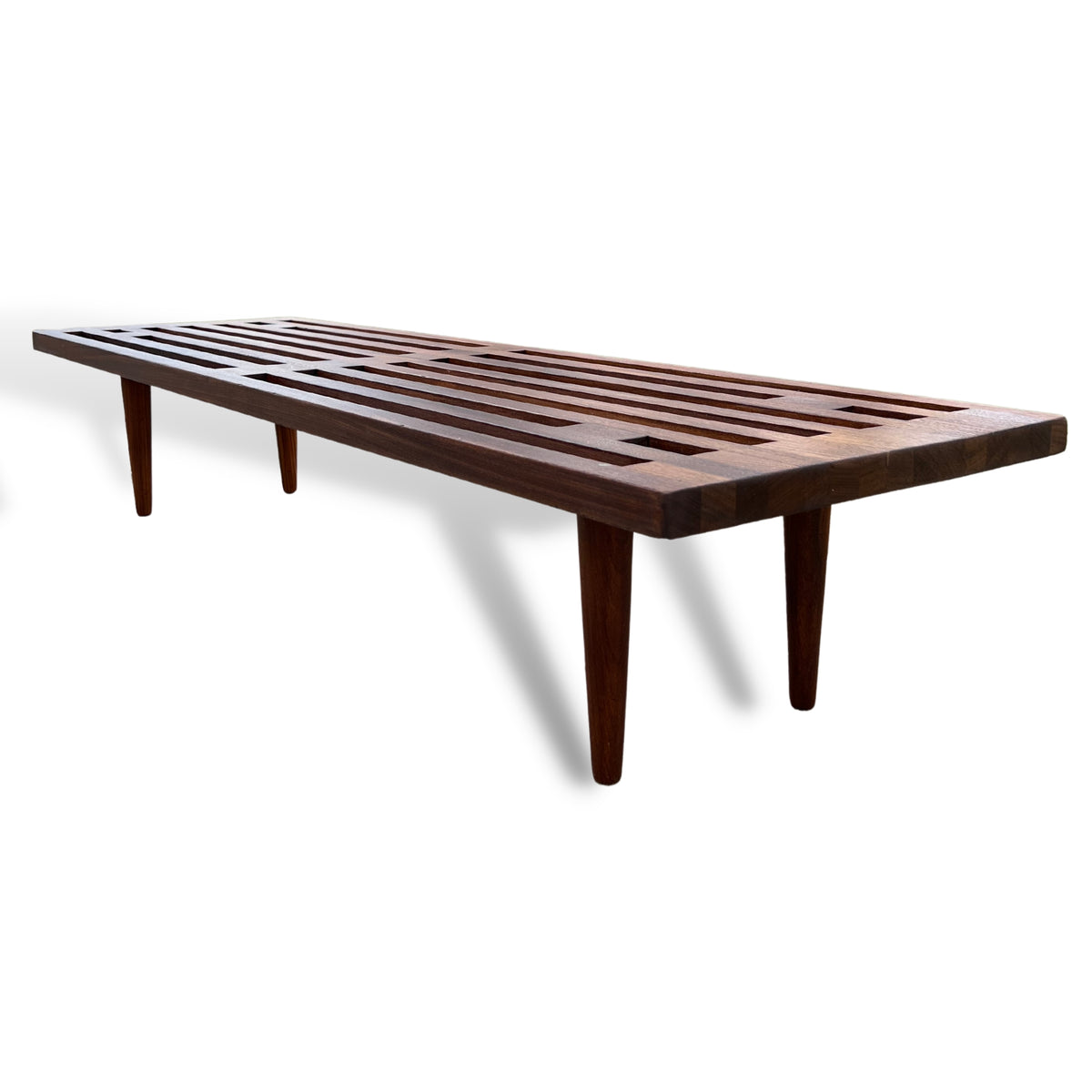 Solid African Teak Slatted Bench