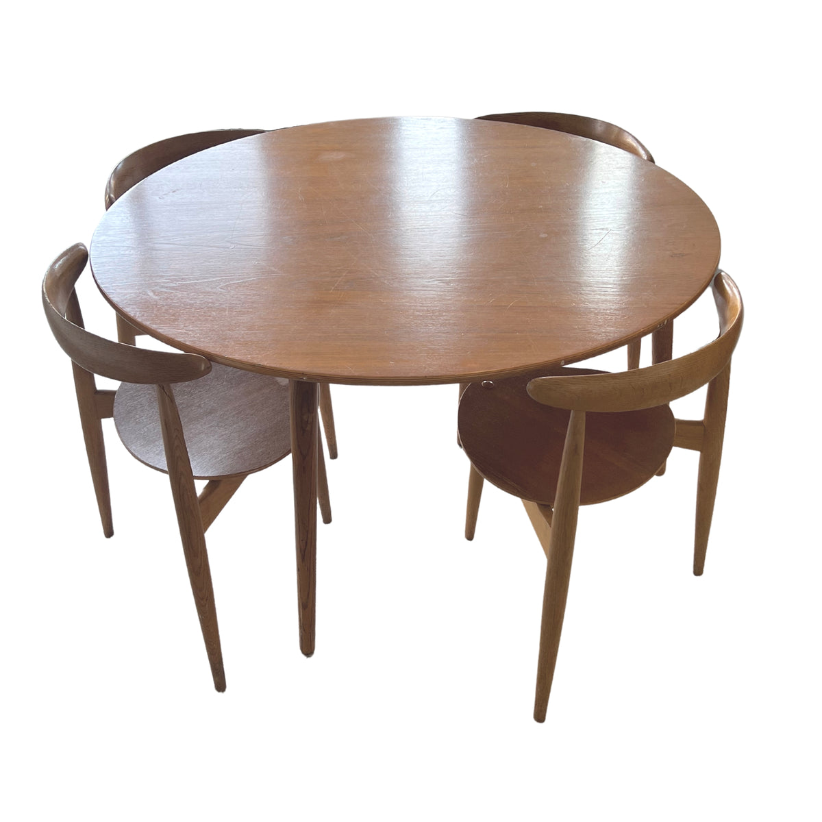 Hans Wegner &#39;Heart&#39; Chair and Table Set