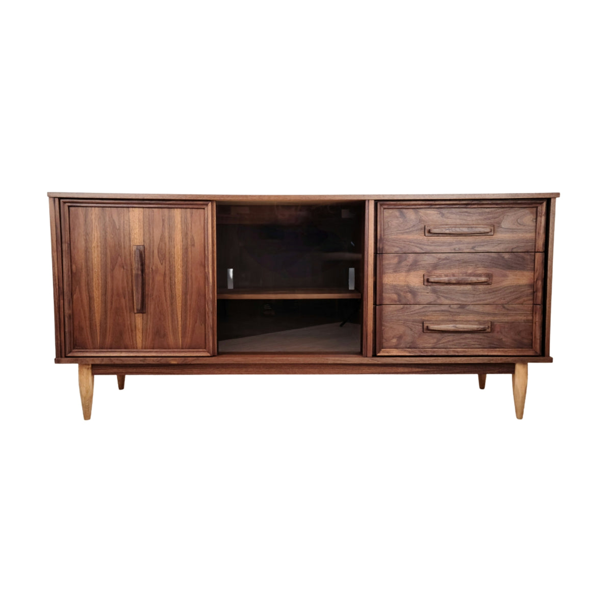 Walnut Buffet with Glass Door