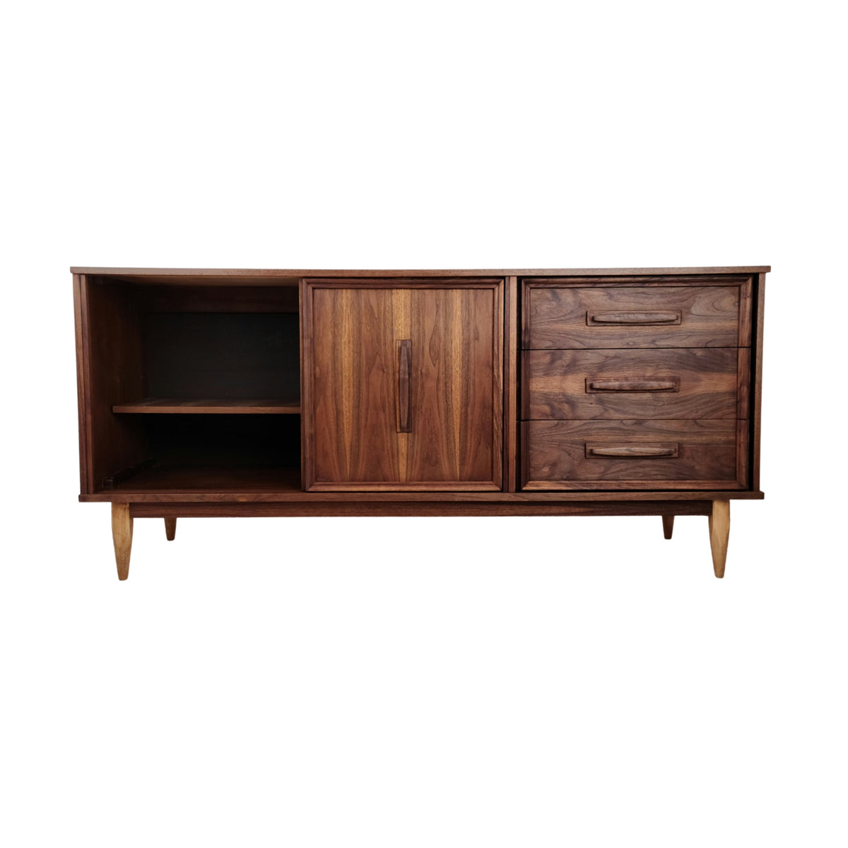 Walnut Buffet with Glass Door