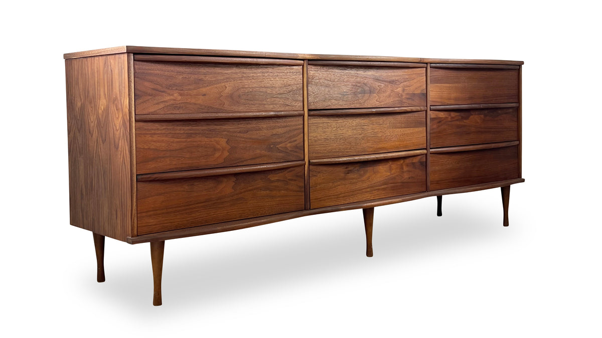 Walnut Nine Drawer Dresser