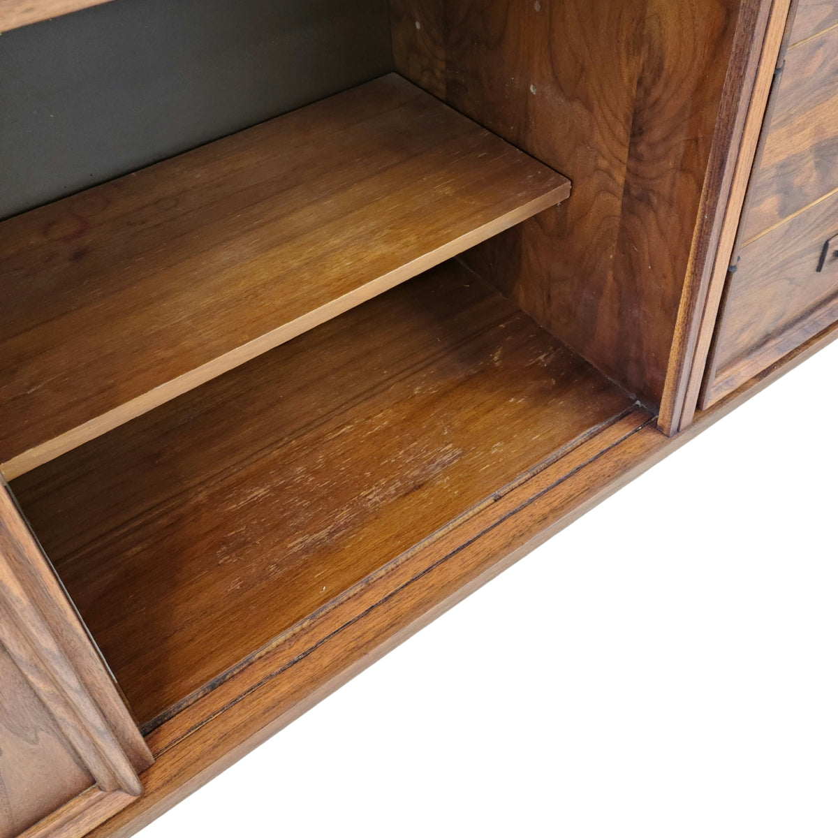 Walnut Buffet with Glass Door