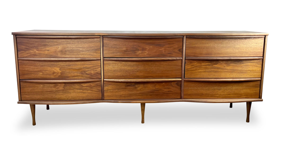 Walnut Nine Drawer Dresser
