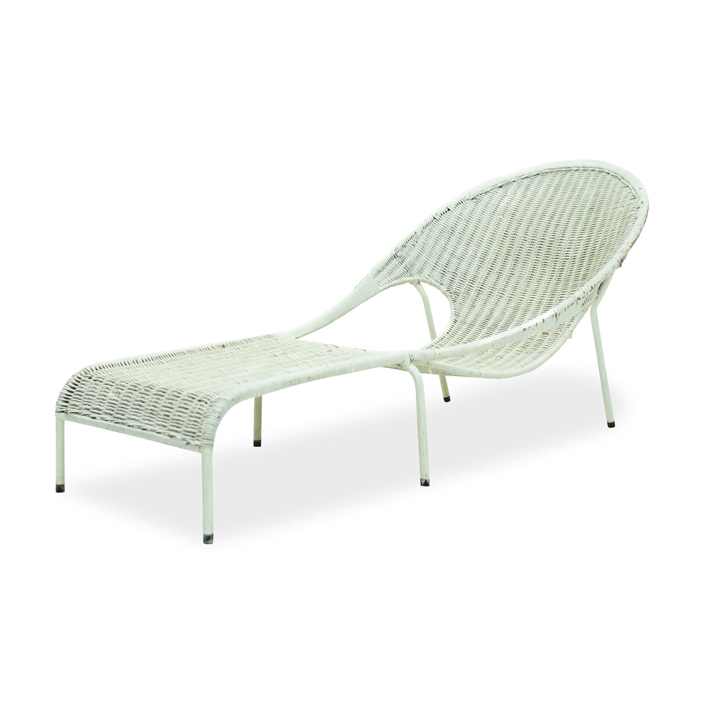 Vintage Boho Wicker Lounge Chair